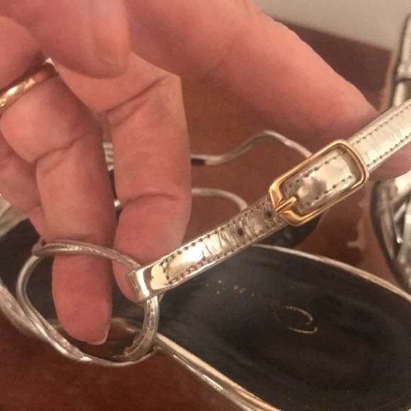 Oscar de la renta heels size 41 metallic silver - Picture 7 of 10